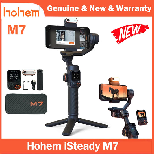 Hohem M7 iSteady M7 Smartphone Gimbal AI Tracker Fill Light Detachable Control Screen Extension Rod for iPhone TikTok YouTube