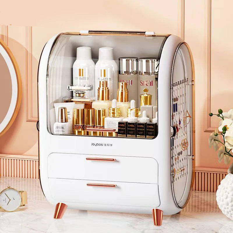 New Desktop Dustproof Organizer Storage Waterproof Fashion Skin Big Cosmetic Care Capacity Beauty Drawer Storage Box Makeup Bath