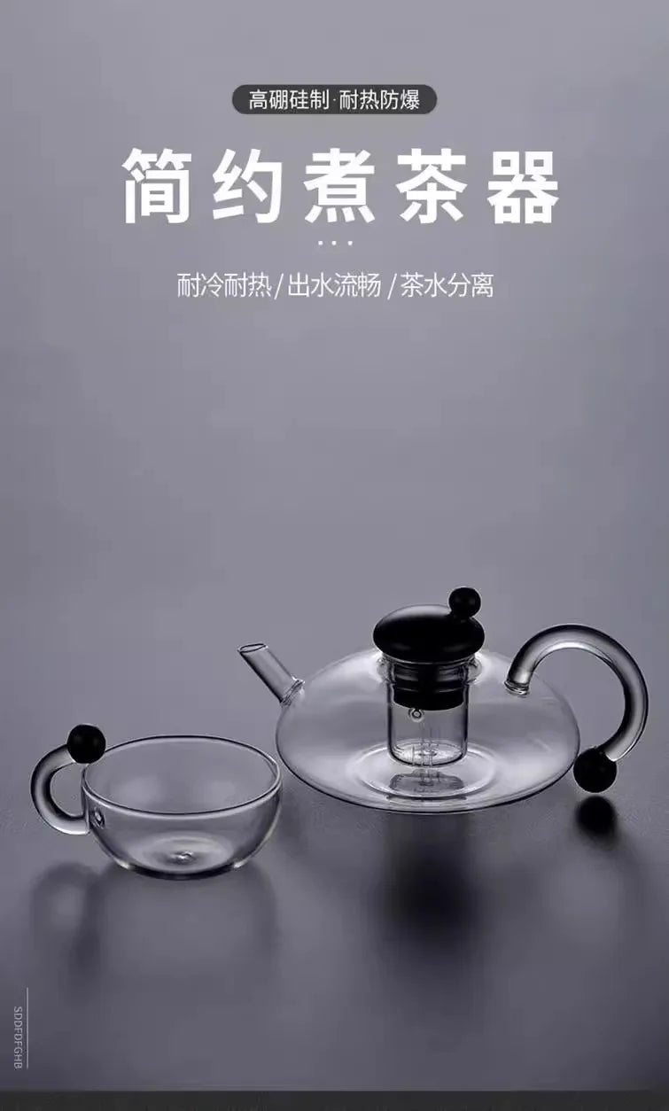 High Borosilicate Glass Teapot Set English Tea Set Heat-resistant Glass Household Scandinavian Style Brewing Teapot