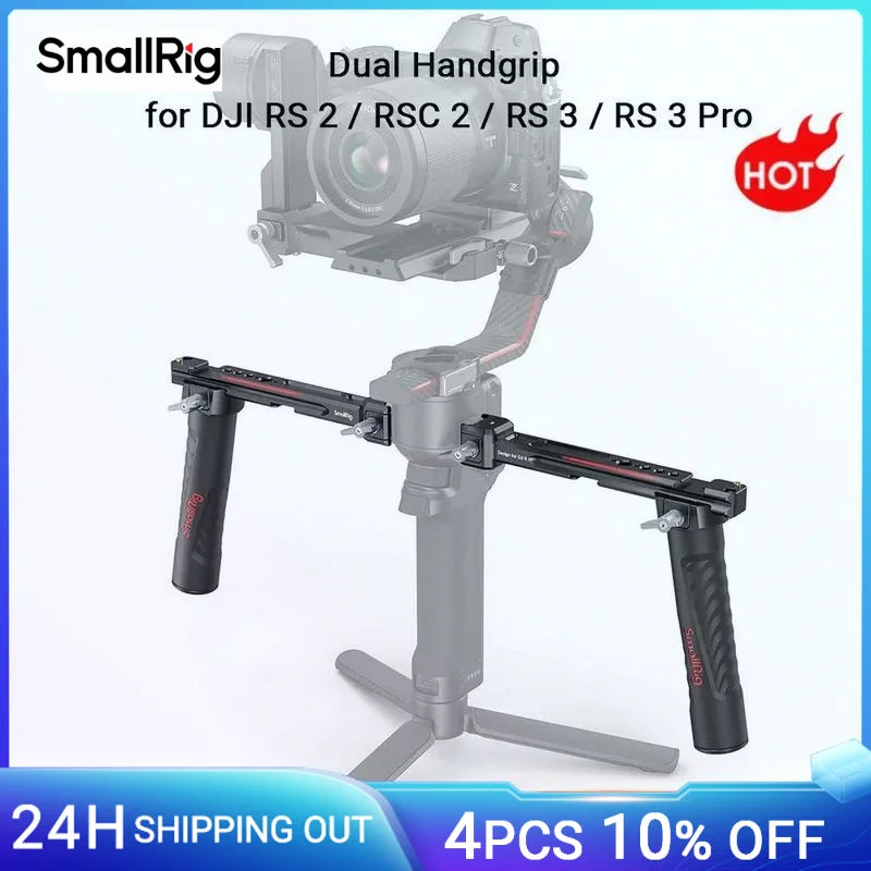 SMALLRIG Adjustable Handle Sling Dual Handgrip for DJI RS3/RS3 Pro/RS4 Pro Gimbal Handheld Stabilizer Monitor Mount Accessories