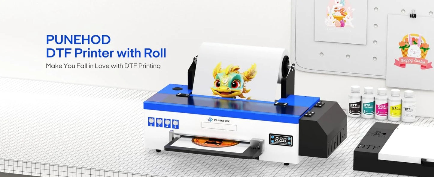 Punehod A3+ L1800 DTF Printer For T Shirt DTF Transfer Film Printer With DTF Oven for T-shirt Clothes Hoodie Printing Machine