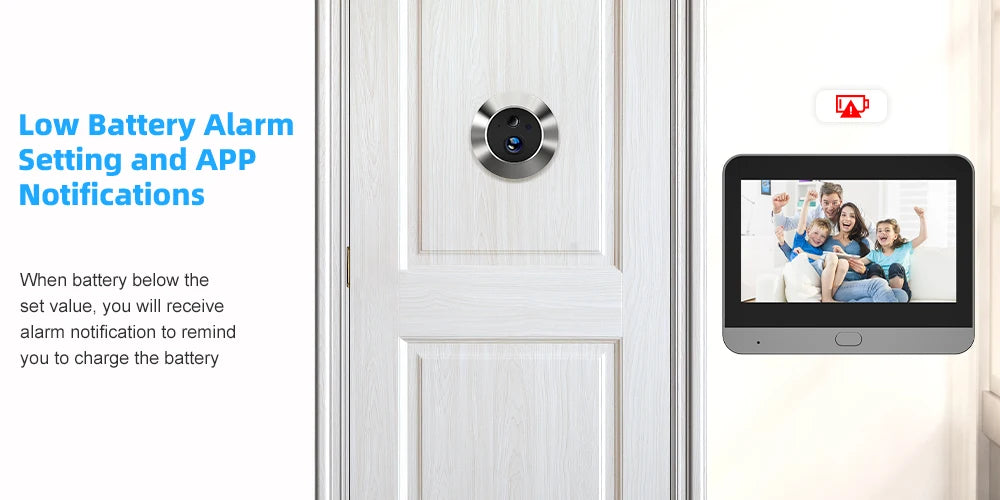 Smart 3MP Mini Digital Peephole Door Camera Wireless WiFi Infrared IR PIR Motion Detection Digital Viewer Doorbell iCam365 APP