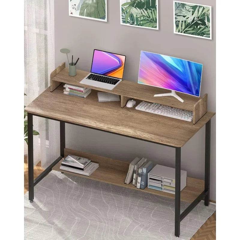 Computer Desk with Shelves, 32 Inch Gaming Writing Desk, Study PC Table Workstation with Storage for Home Office - MarvelouStoree