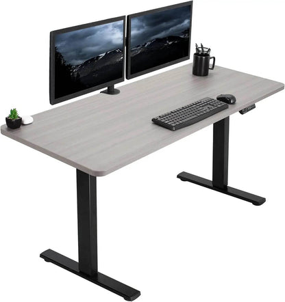 Electric Rustic Standing Desk Workstation, Memory Controller Height Adjustment Particle Board, Steel Computer Standing Desk - MarvelouStoree