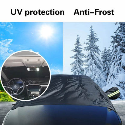 Universal Oxford Fabric Car Front Windscreen Cover Car Windshield Snow Sun Shade Cover With Reflective Stripe Winter Snow Cover - MarvelouStoree