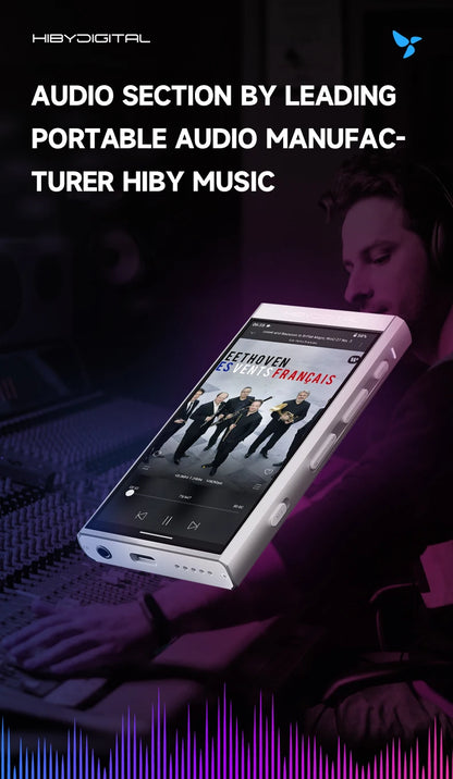 HiBy Digital M300 Android 13 Music Player MP3 HiFi Audio Bluetooth WiFi USB DAC DSD FM Radio Dual Mic Built-in Speaker IPS 29hr