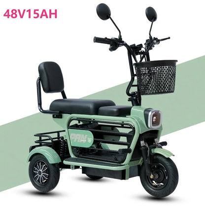 chinese long range yongkang 2 seat mobility  3 wheels electric scooter tricycle with seat for adults