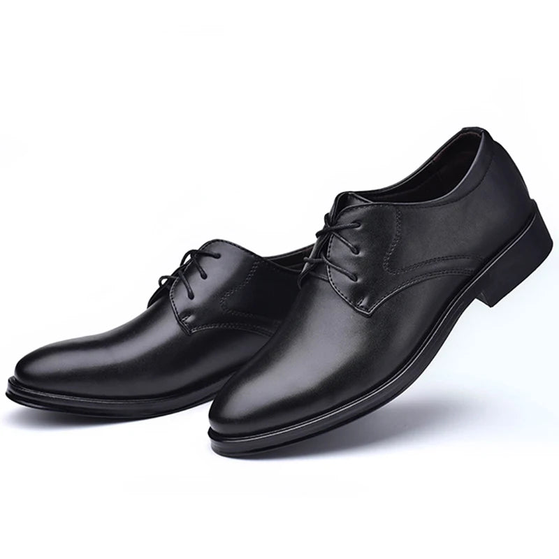 Men's Shoes Black Leather Formal Shoes for Men Oxfords Male Wedding Party Office Business Shoe Man zapatos de hombre Plus Size