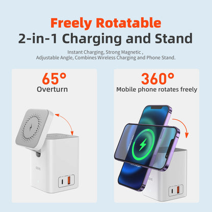 Wireless Charger QERE Mobile Phone Magnetic Station Fast Charging Safe Multi-functional Portable Foldable Mini  Wireless Charger