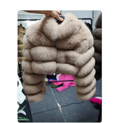 MAOMAOKONG 2023 Trend New Real Fur Coat Natural Fox Fur Women's Winter Coats Short Jackets Female Clothing Vests Fashion