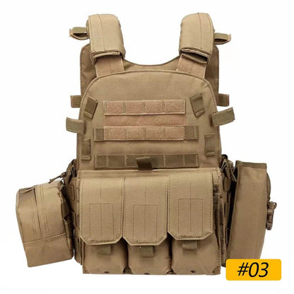 6094 Tactical Vest Nylon Gear Body Armor Combat Army CS Gear Hunting Plate Airsoft Wargame Pouch Camouflage Plate Carrier Vest - MarvelouStoree