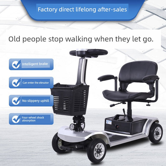 Intelligent Elderly Electric Scooter Foldable Manual Operation Disabled Power Car For Home Elderly Four-Wheel Battery Car