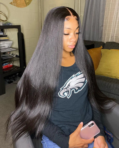 Pre Cut Glueless Wigs Human Hair Ready To Wear And Go Preplucked Straight 13x6 HD Lace Frontal Wig Human Hair For Women 100% 200