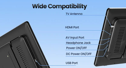 18 Inch Portable TV with Digital ATSC Tuner, Small TV with Built-in 6000mAh Battery, Portable Monitor with 1080P HDMI Input