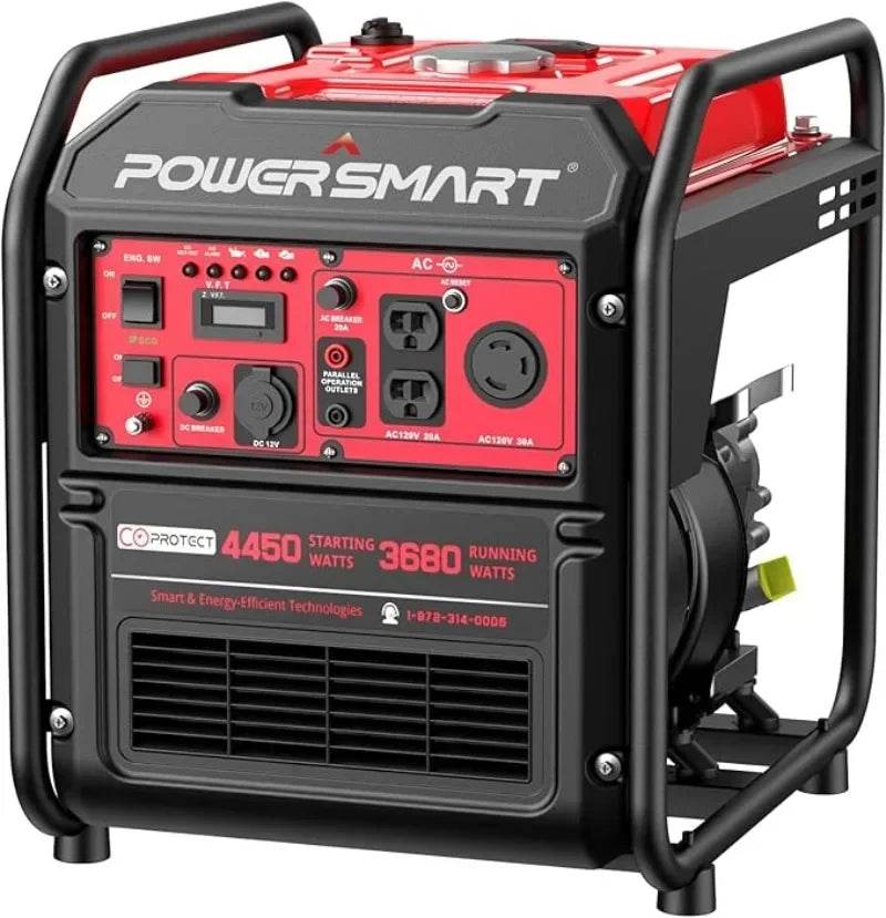 Portable Inverter Generator 4450W Gas Powered CO-Sensor EPA Compliant Lightweight & Quiet for Backup Camping - MarvelouStoree