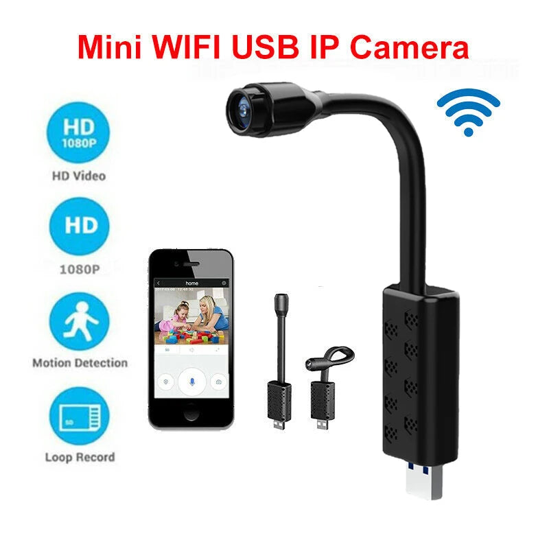 WiFi Mini Cameras Smart Home With Night Vision USB Joint SD Card Cloud Storage Portable Remote Alarm Security Protection