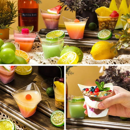 10Pcs 100ML Disposable Plastic Dessert Cups Birthday Transparent Party Ice Cream Home Christmas