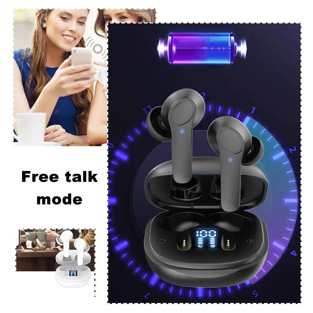 Wireless Translation Headset Real-time Display Portable For Travel Business Meetings Headphone Earphone Earbuds Music Player New