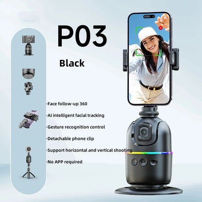 AI P03 Smart Gimbal 360° Auto Face Tracking Gimbal All-in-one Rotation For Smartphone video Vlog Stabilizer Tripod Phone Holder