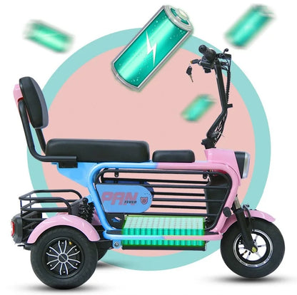 chinese long range yongkang 2 seat mobility  3 wheels electric scooter tricycle with seat for adults