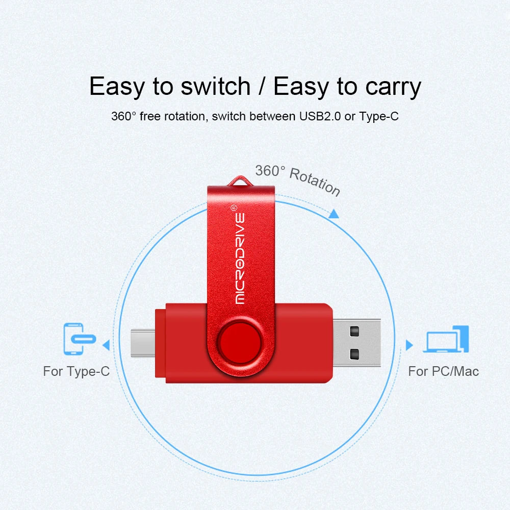 Multifunctional OTG 2 IN 1 type-c USB Flash Drive pendrive 128GB cle usb флэш-накопител stick 32/64 GB Pen Drive for phone