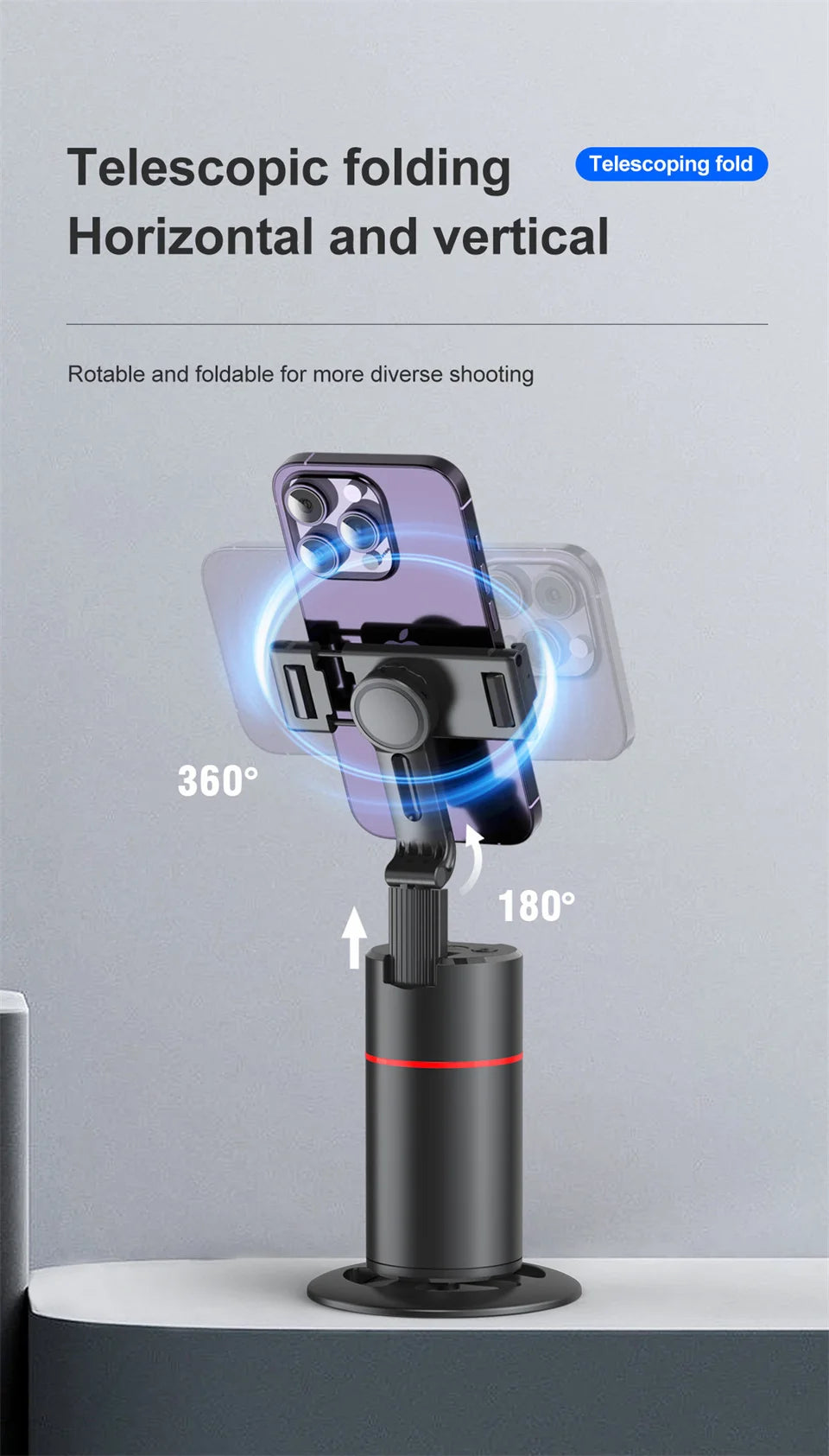 FANGTUOSI 2023 New 360 Rotation Gimbal Stabilizer Selfie Stick Monopod Desktop tracking gimbal PTZ For Tiktok Smartphone live