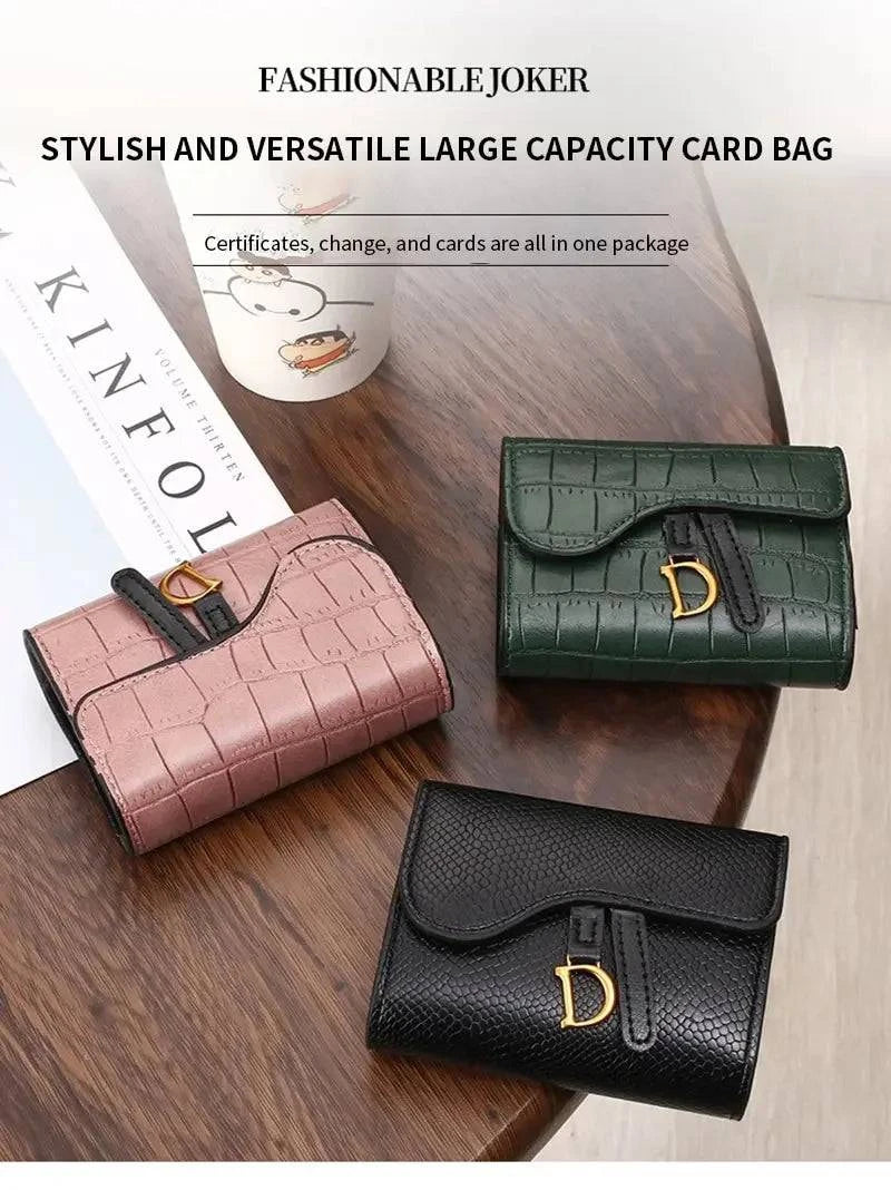 Women's Wallet Short 2024 New Korean Style D Letter Buckle Coins Purses Wallet Card Bag Key Wallet Luxury carteras para mujeres