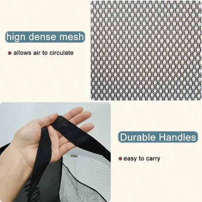 Portable Mesh Pop Up Laundry Hamper Wide Opening Breathable Collapsible Space-Saving Laundry Basket Dorm Travel Bathroom Items