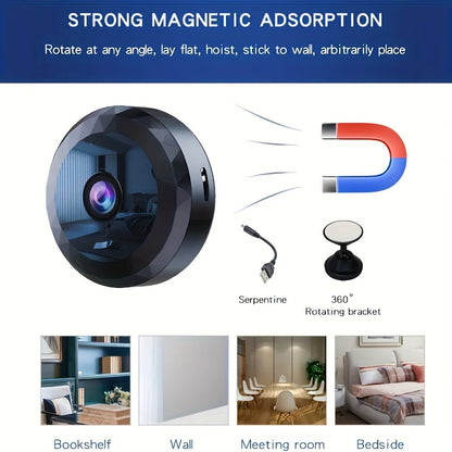 Wireless Mini WiFi Security Camera with Night Vision Motion Detection Rechargeable Battery Easy to Mount & App-Controlled