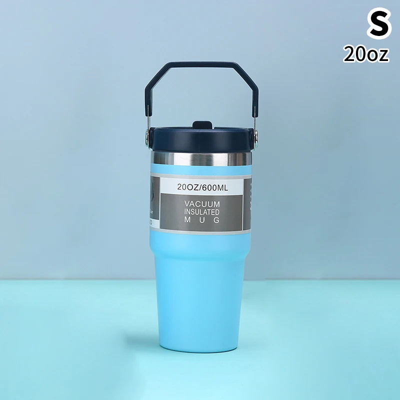 20/30oz Vacuum Insulated Tumbler Stainless Steel Coffee Cold Cup With Straw Insulated Water Bottle Thermal Water Tumbler Cup