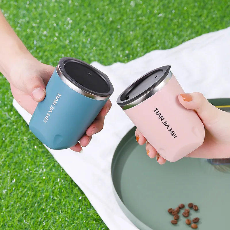 300ml Stainless Steel Coffee Mug Leak-Proof Travel Thermal Vacuum Flask Insulated Cup Milk Tea Water Bottle Tumbler Drinkware