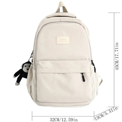 2024 New Solid Color Fashion Lady High Capacity Waterproof College Backpack Trendy Girls Laptop School Bags Girl Travel Book Bag