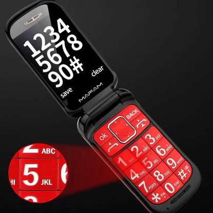 Mafam F899 Flip Elderly Cellphone Two Display 2.4" SOS Fast Quick Call Dial Push Button Folded Senior Mobile Phone Torch