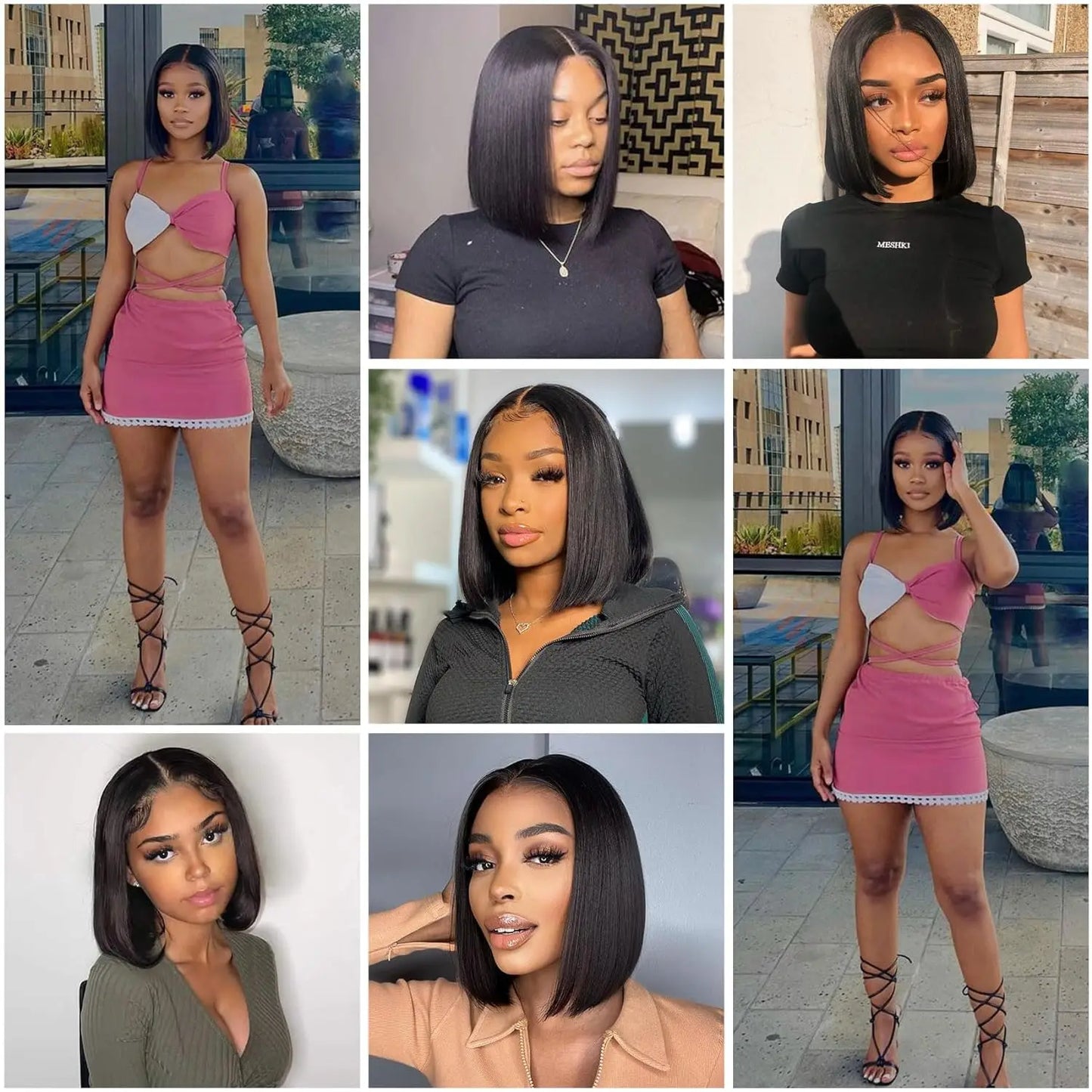 Wear And Go Glueless Wigs Human Hair Bob Straight Pre Cut Lace Front Wigs Human Hair Upgraded No Glue Lace Front Wigs For Women