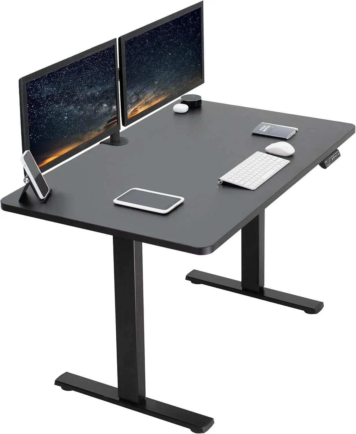 Electric Rustic Standing Desk Workstation, Memory Controller Height Adjustment Particle Board, Steel Computer Standing Desk - MarvelouStoree