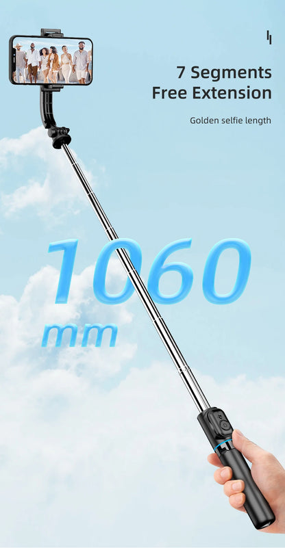 W&O C01 Telescopic Selfie Stick Tripod Monopod Stand Mobile Phone Support Wireless Gimbal Stabilizer For iPhone Android Holder