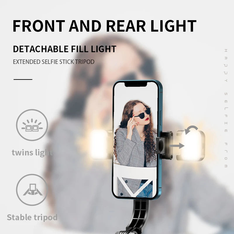 FANGTUOSI Foldable Wireless Bluetooth Selfie Stick Tripod with Bluetooth shutter Fill Light Aluminum Alloy Selfie Stck 2022 New