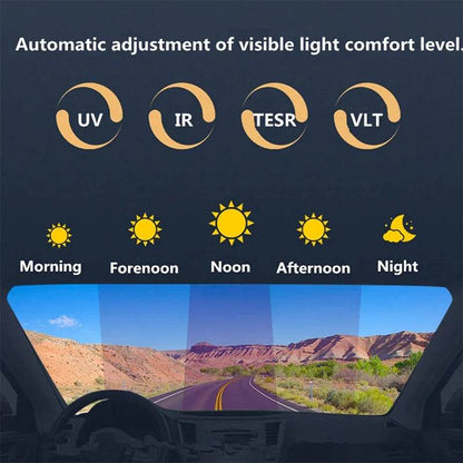 152/100/76/50CM Front Rear windshields Car Window Solar Tint Photochromic Film Light 78-15%/Dark 38-7% Heat Rejection Block UV - MarvelouStoree