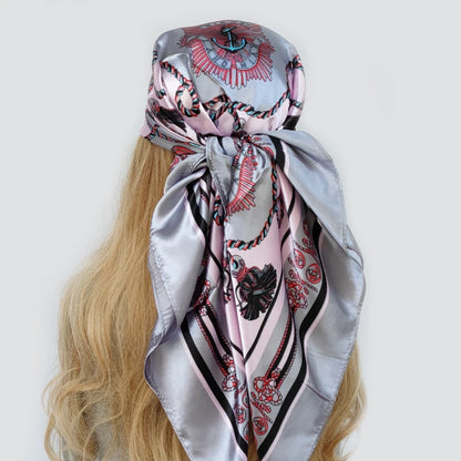 new 90*90cm fashion Silk Scarf Scarftop Headwraps Women Vintage Four Seasons Hair Scarve Hijab Foulard Bandana Femme Headscarf