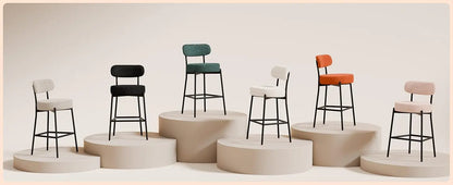 4 Inch(about 10.2 cm)Thick round Seat Height Metal Bar Stool,with Curved Back,Suitable for Kitchen Island、Coffee Shop、Bar