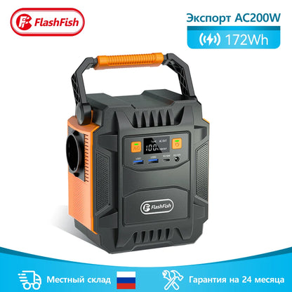 Flashfish Portable Power Station 200W 172Wh Solar Generator 48000mAh EU Socket Emergency Energy Power Supply For Outdoor Camping