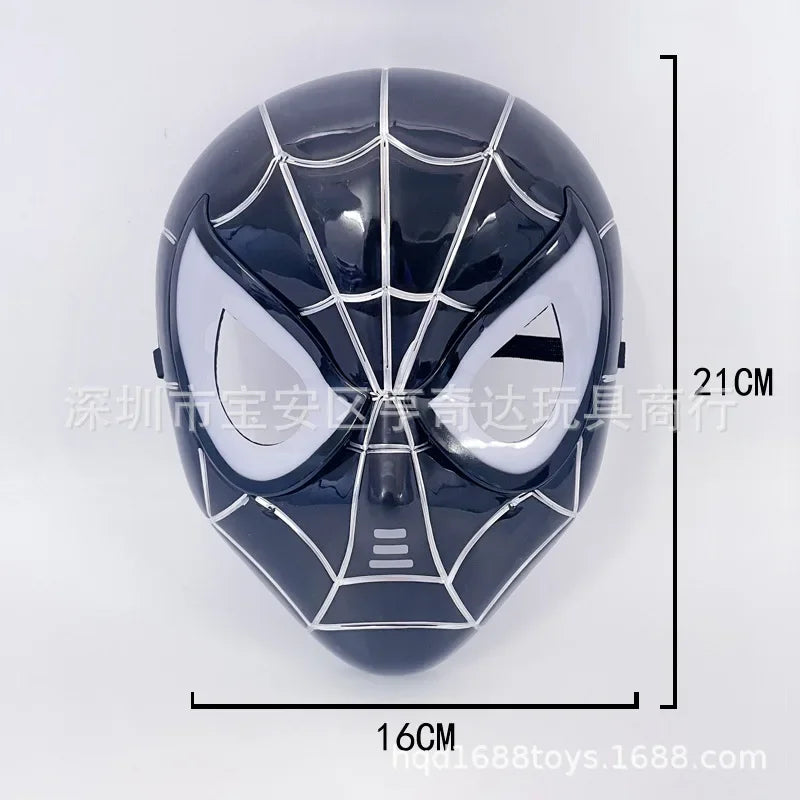 Marvel Luminous Mask Cosplay Costume Anime Spiderman Black Headgear Party Supplies Stage Performance Prop toys Halloween Gifts