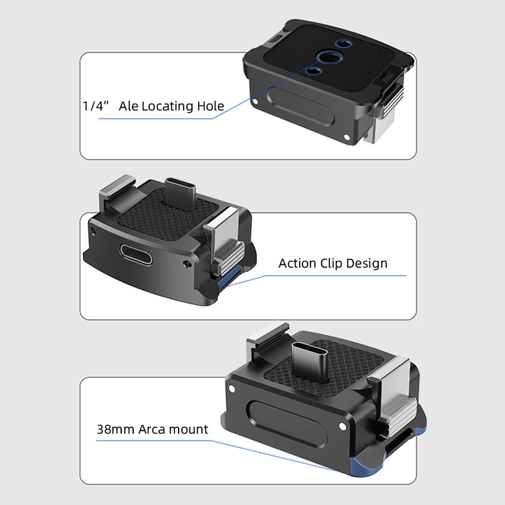 Charging Base For DJI OSMO Pocket 3 1/4 Mount Adapter Connector Mini Fixed Holder Tripod Gimbal Camera Portable Accessories