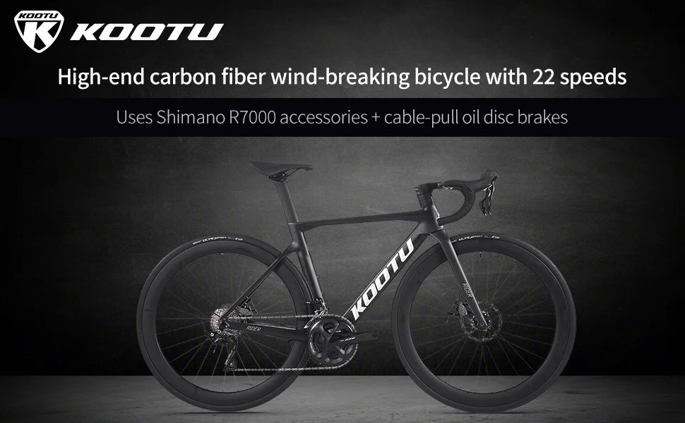 Ships from US KOOTU R08-R7000 22-Speed Full Carbon Fiber Road Bike with SHIMAN0 105 Kit Adult Bicycle Race Bike 700C