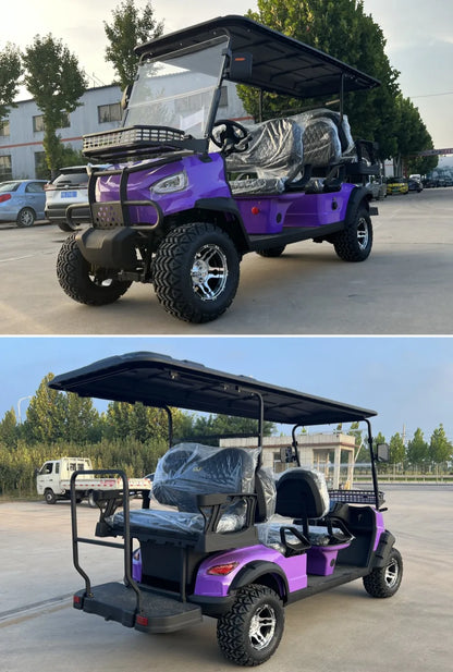 2023 New Tourist Golf Carts Four-Whee 4 Seat 48V 72V Vehicle Street Legal Electric Golf Cart 6 Seater Lithium Battery Golf Car