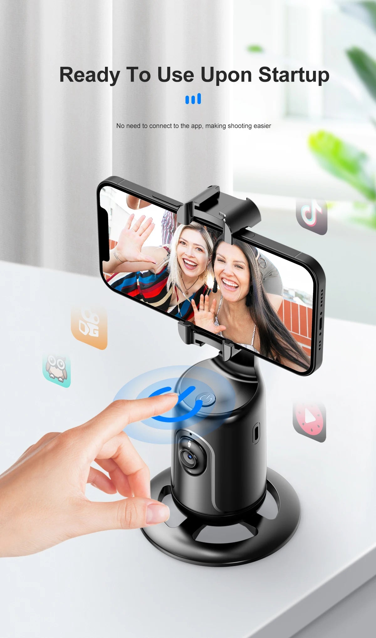 Selfie Stick with Stabilizer Auto Face Tracking Tripod for Mobile Wireless Selfie Stick Tripod Handheld Gimbal Stabilizer