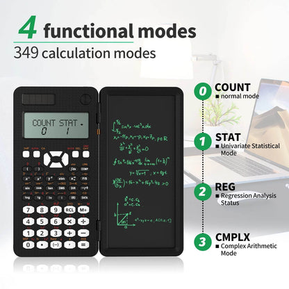 Scientific Calculator With Writing Tablet 991MS 349 Functions Engineering Financial calculator For School Students Office Solar