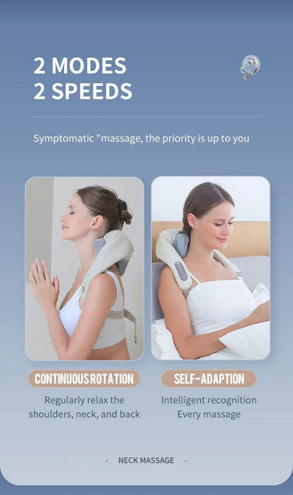 Foreverlily Wireless Neck And Back Massager Neck And Shoulder Kneading Massage Shawl Neck Cervical Relaxing Trapezius Massager - MarvelouStoree