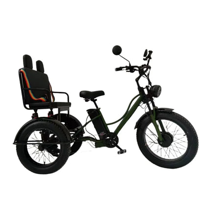 Electric Tricycle with Snow Fat Tire Lithium Battery Cargo Trike 750W 48V 15A 24-inch 24 Inch 24 Inch Child Bicycle Bike Box 24