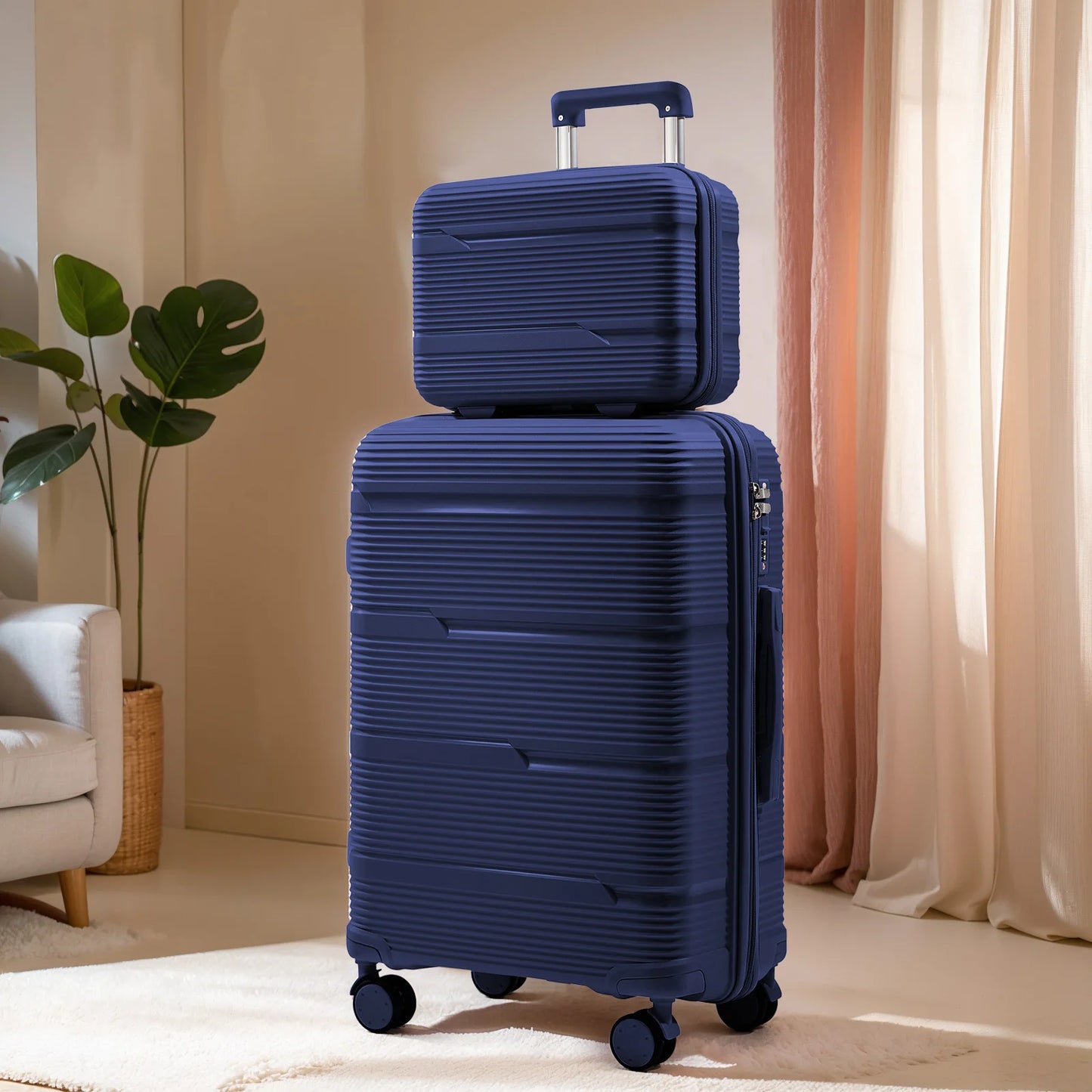 2pcs Large Capacity Durable Suitcase Sets, 2024 New Hand Luggage Women Men Carry on Boarding Travel Suitcases 13/20/24/28 Inch